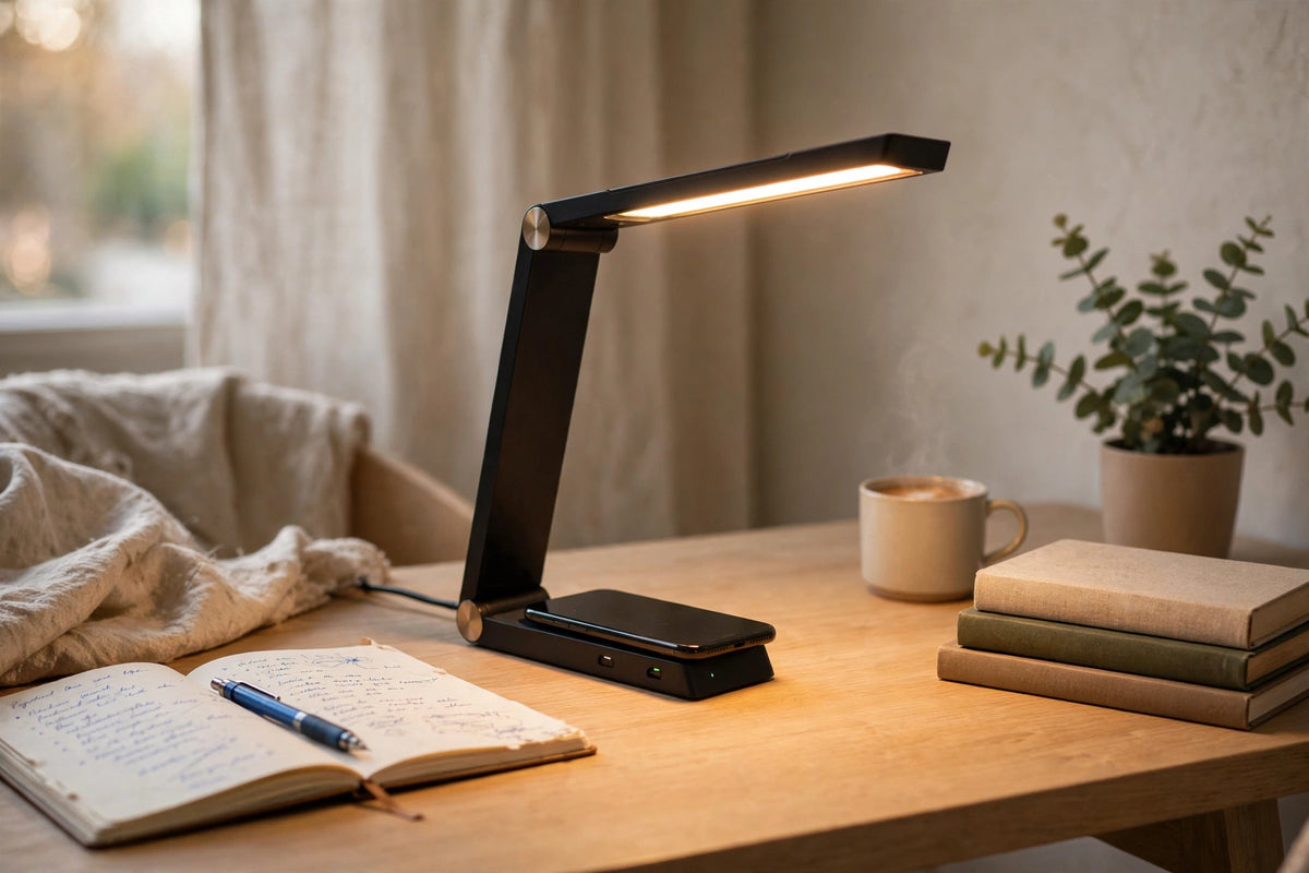 Lampada da Scrivania LED 4 in 1 con Ricarica Wireless